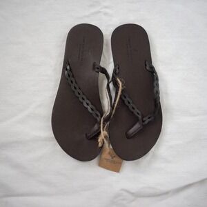NWT American Eagle Braided Leather Flip Flops